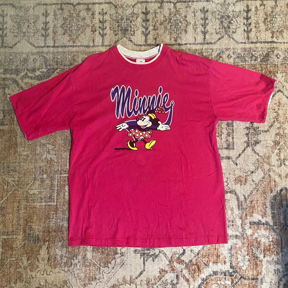 Official rare pink and grey Disney store Minnie Mouse shirt
